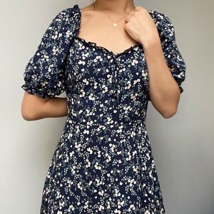 🌿 Floral Pattern Peasant Dress 🌿